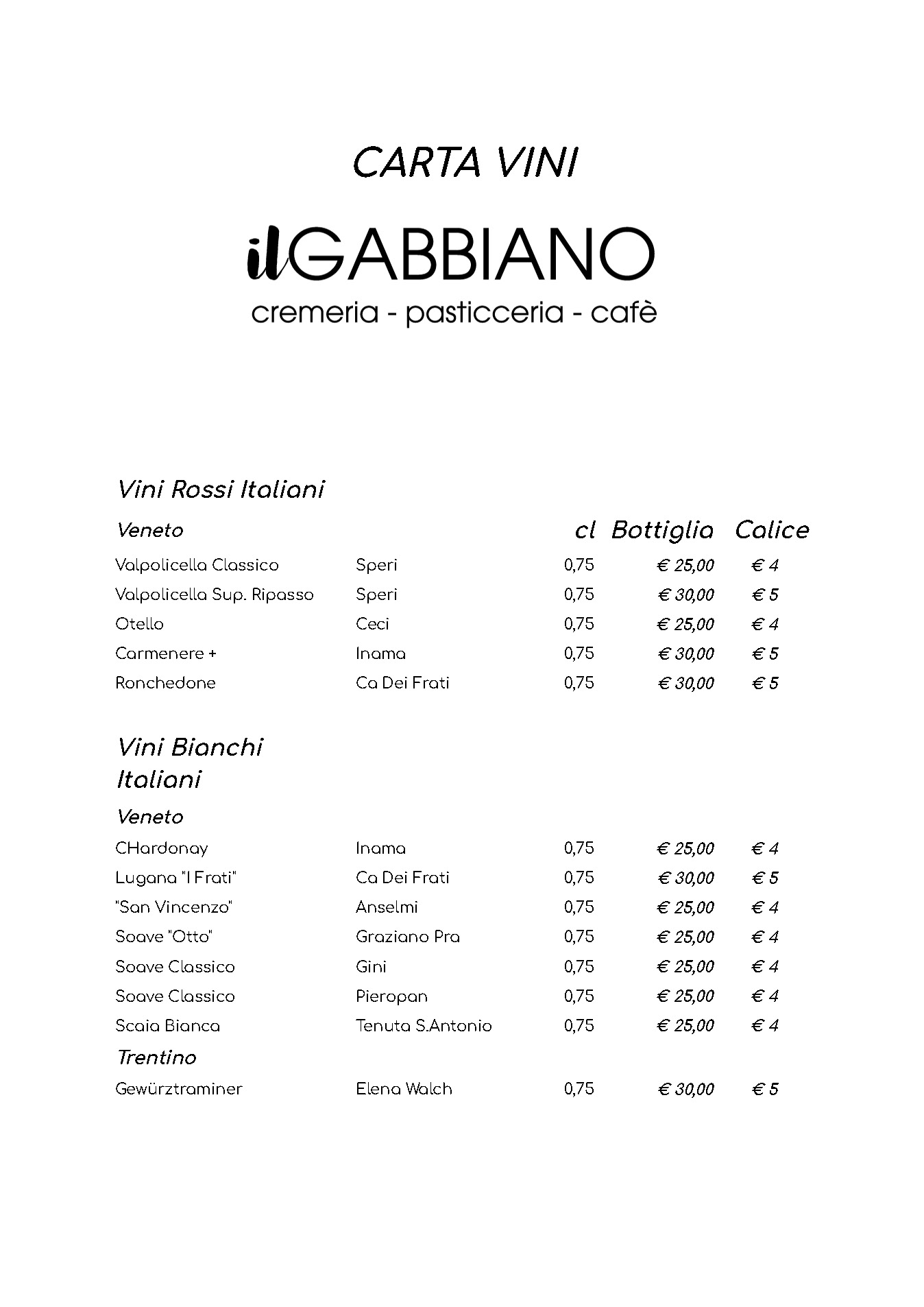 menu il Gabbiano